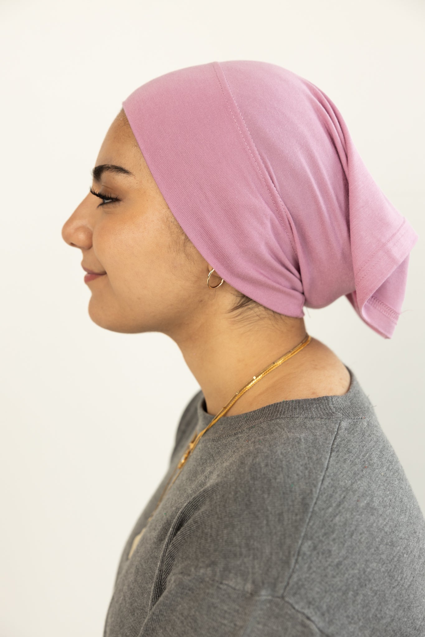Jersey Under Scarf Tube Cap - Light Blush