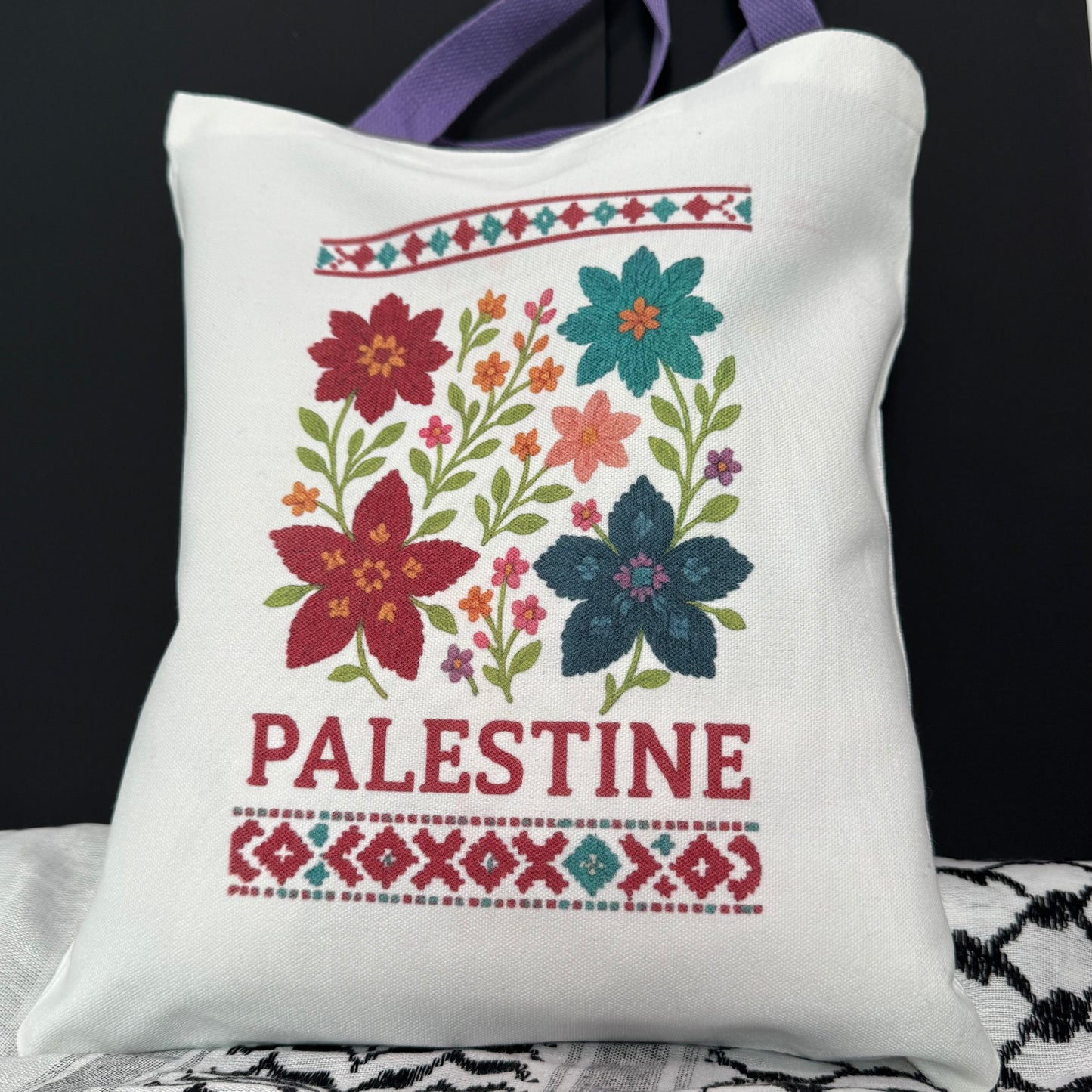 FLOWERS FOR PALESTINE TOTE BAG