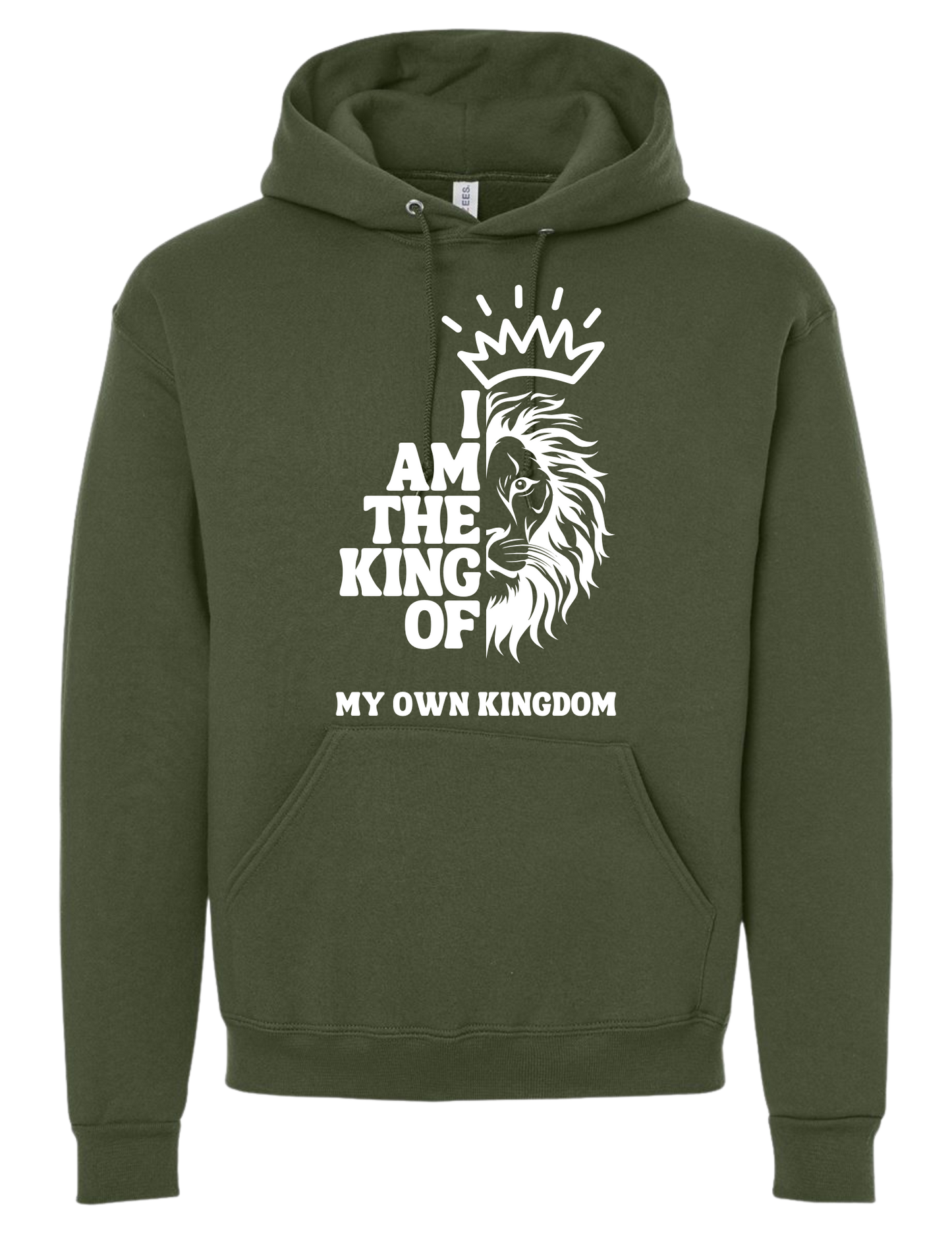 MILITARY GREEN I AM THE KING HOODIE