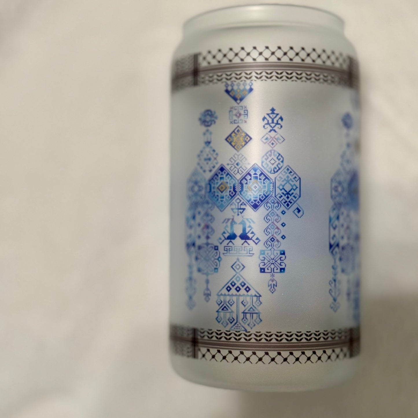 Tatreez Glass frosted Tumbler