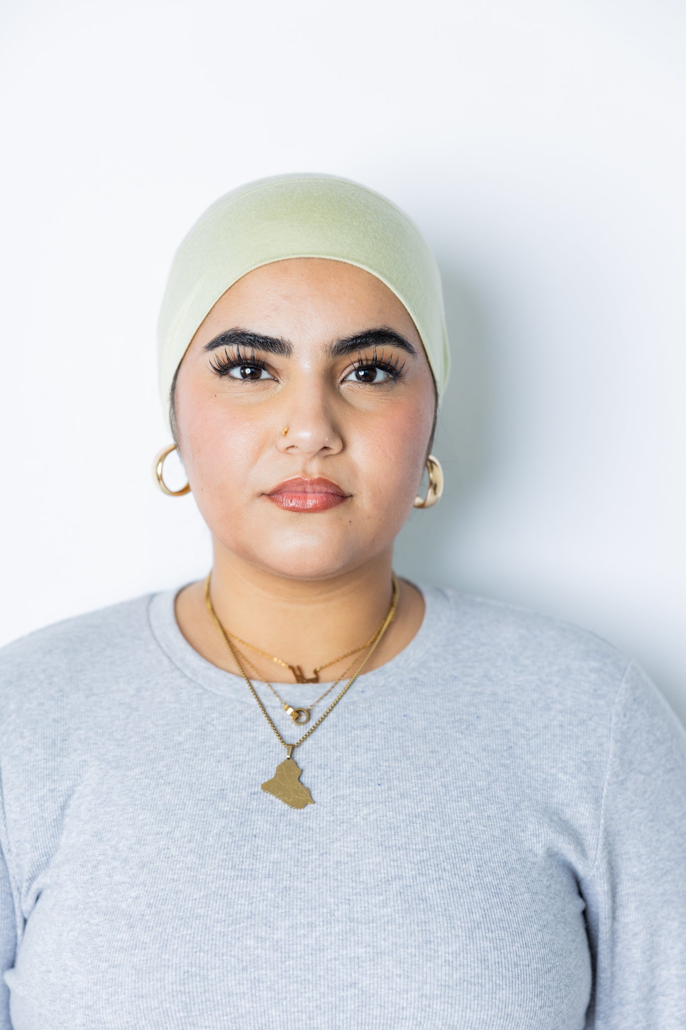 Jersey Under Scarf Tube Cap - Lime Cream