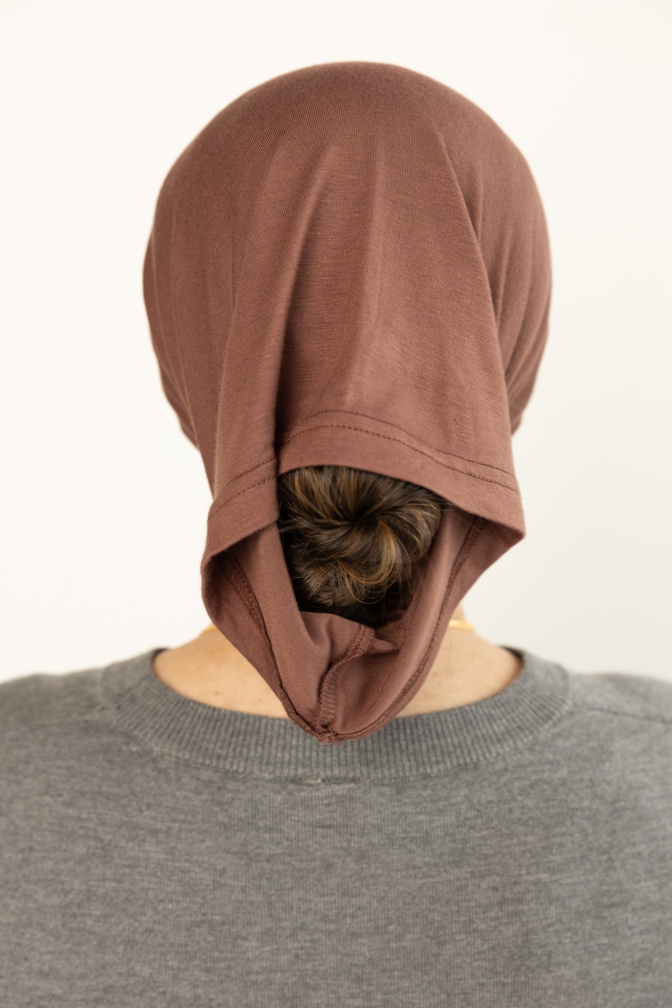 Jersey Under Scarf Tube Cap - Chocolate Brown