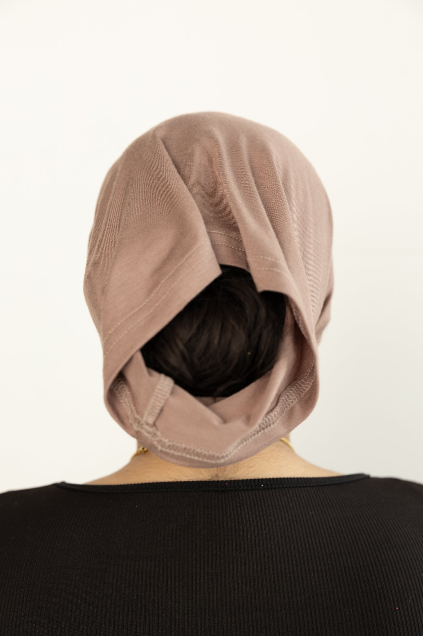 Jersey Under Scarf Tube Cap - Mocha Brown