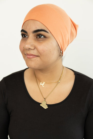Jersey Under Scarf Tube Cap - Mango Orange