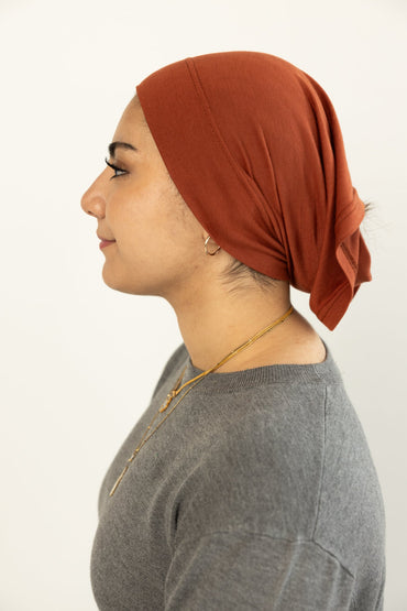 Jersey Under Scarf Tube Cap - Burnt Orange