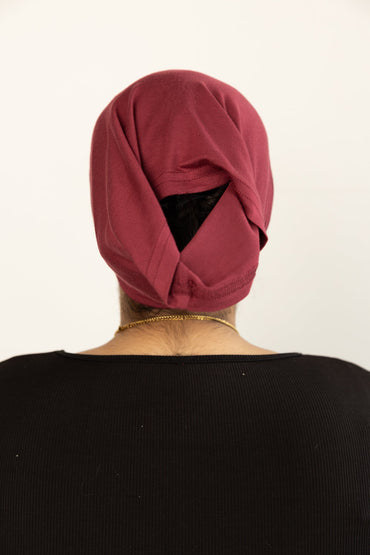 Jersey Under Scarf Tube Cap - Deep Maroon