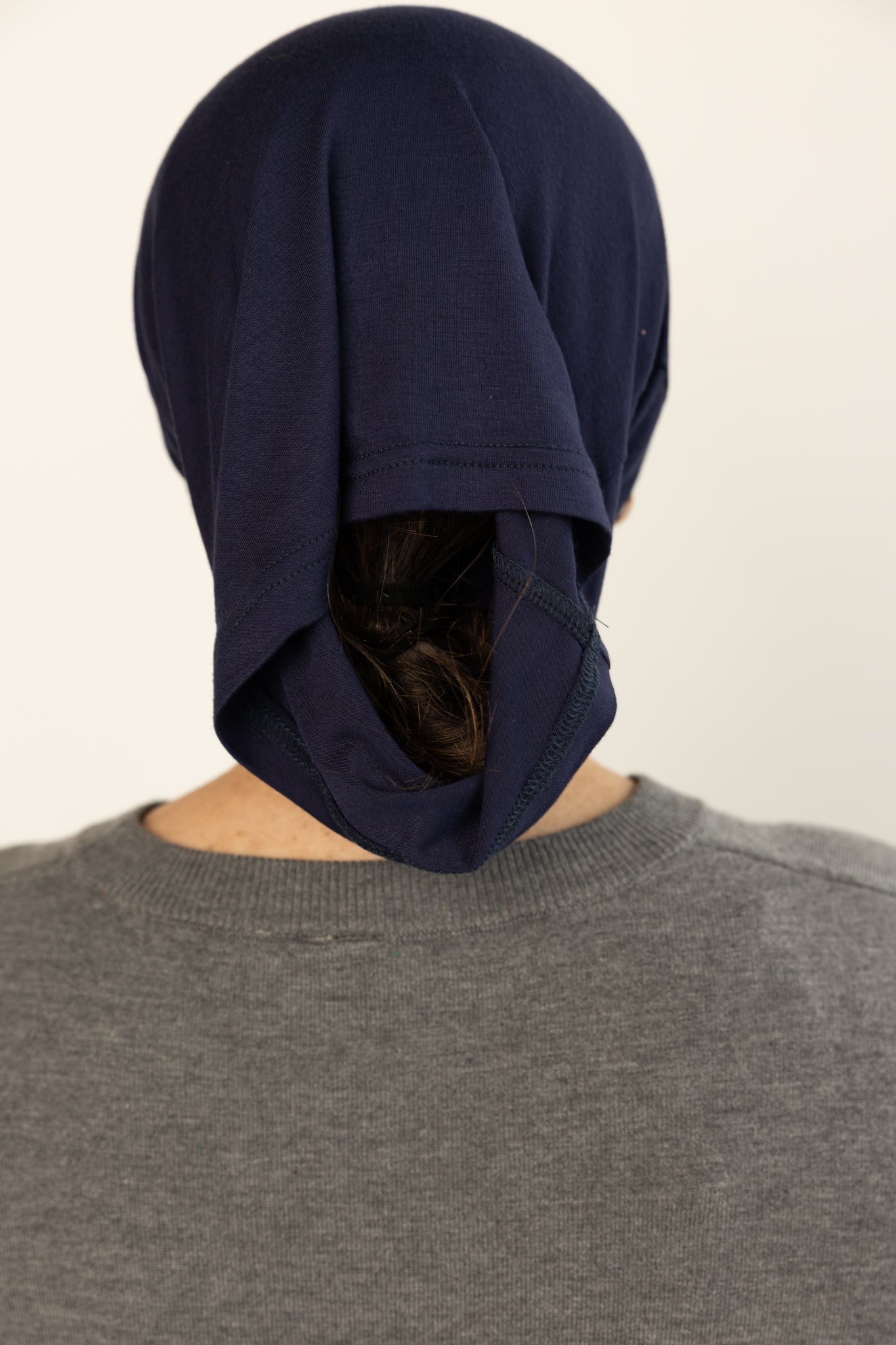 Jersey Under Scarf Tube Cap - Navy Blue
