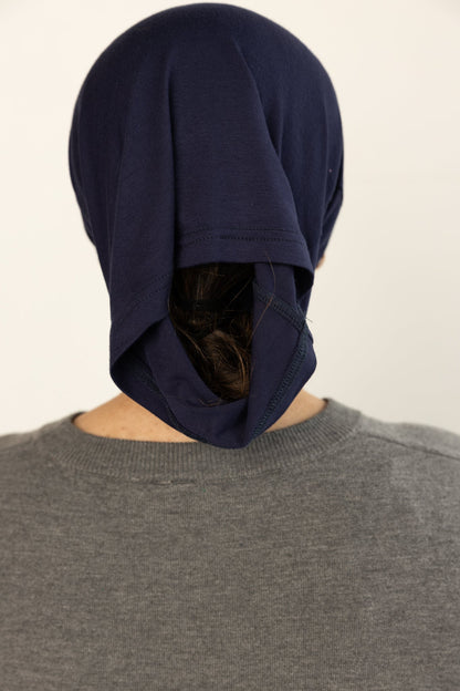 Jersey Under Scarf Tube Cap - Navy Blue