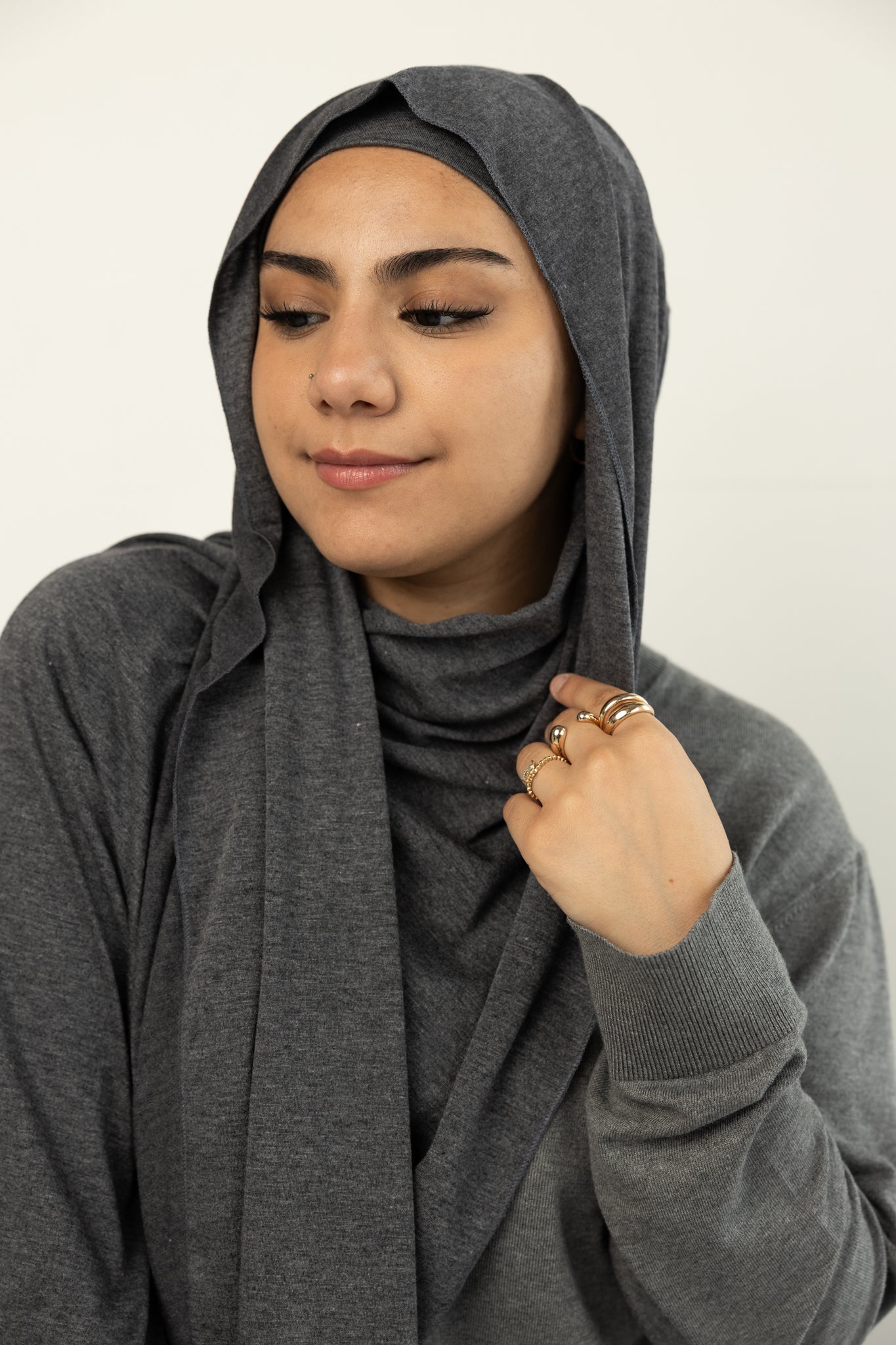 Jersey Under Scarf Tube Cap - Heather Gray