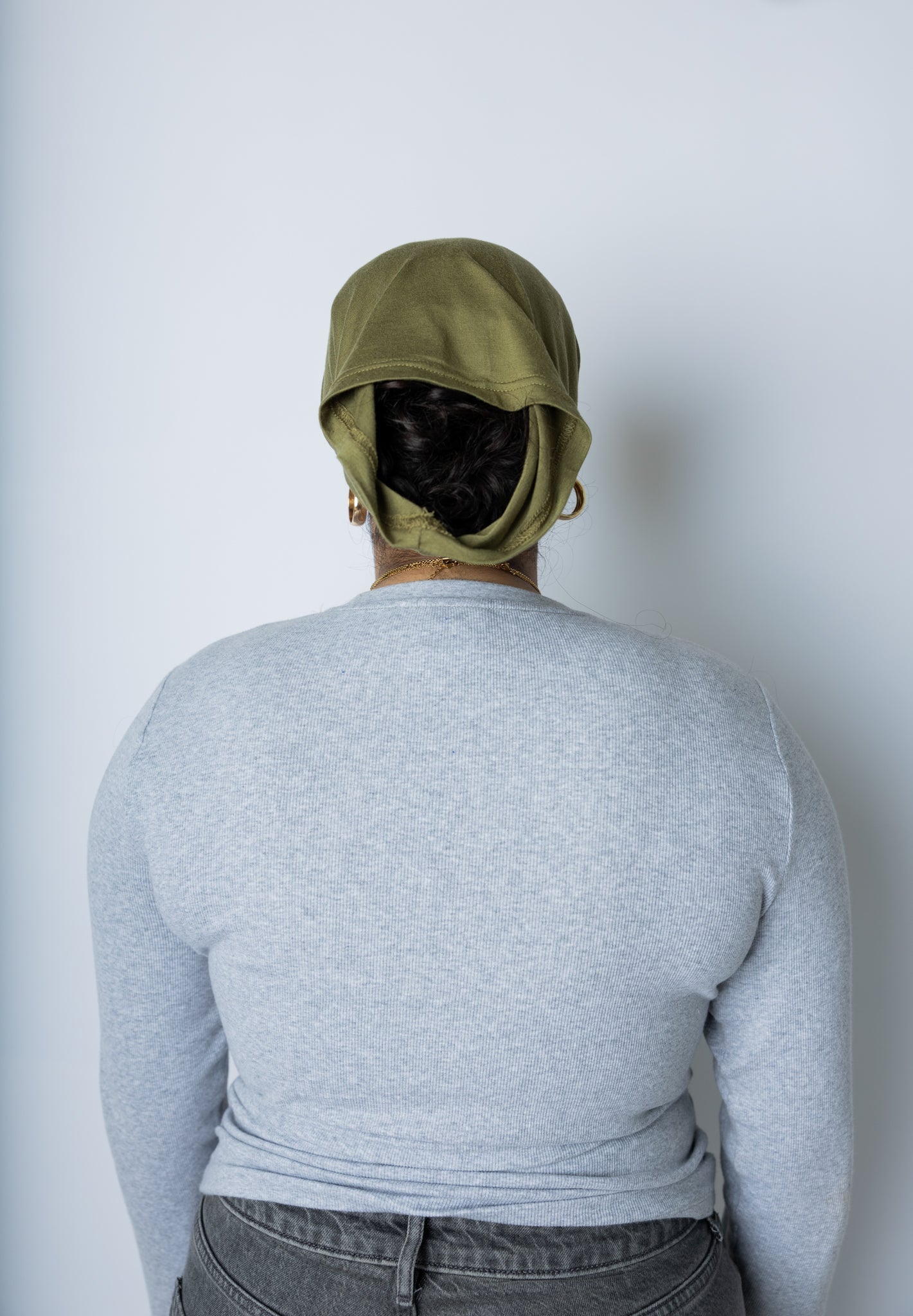 Jersey Under Scarf Tube Cap - Deep Olive Green