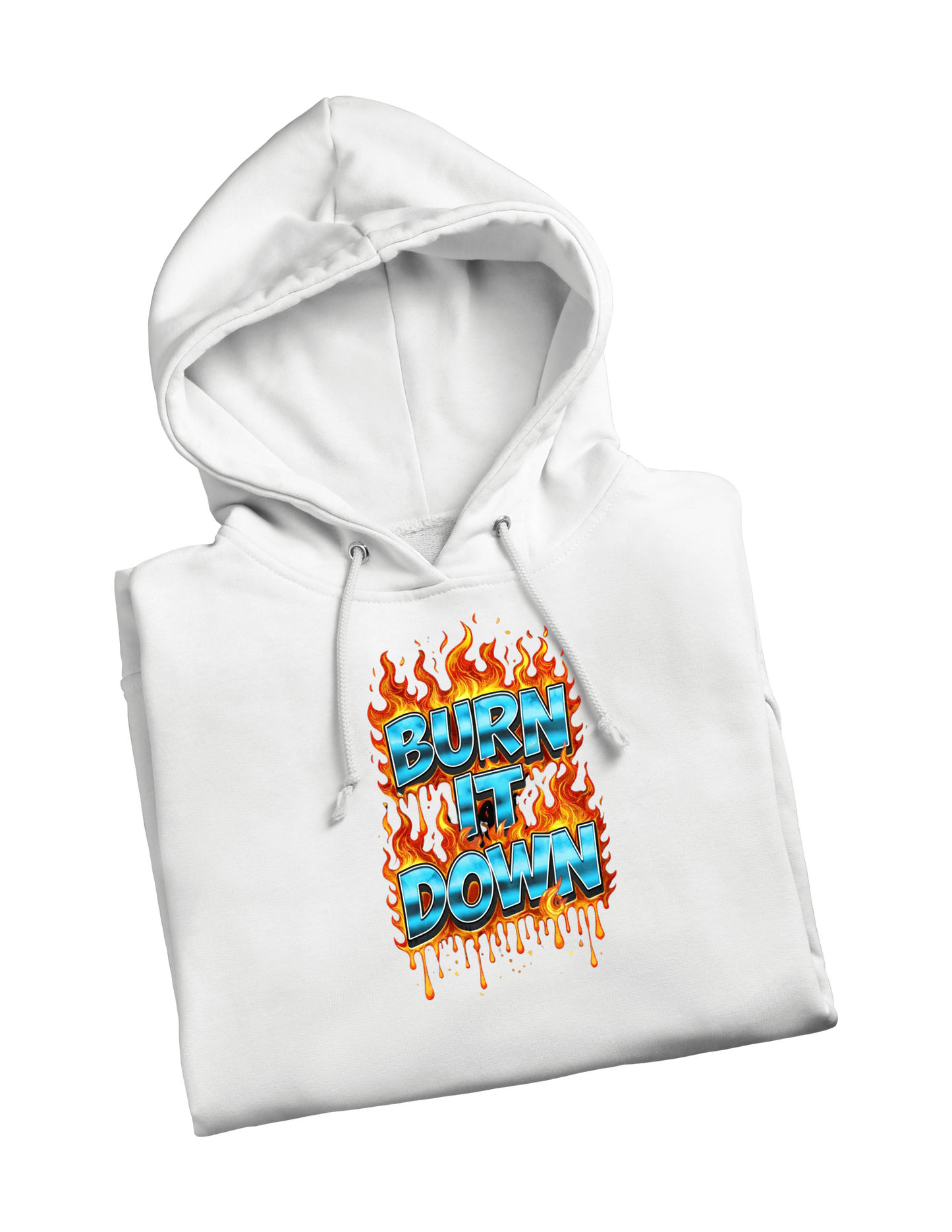 BURN IT DOWN WHITE HOODIE