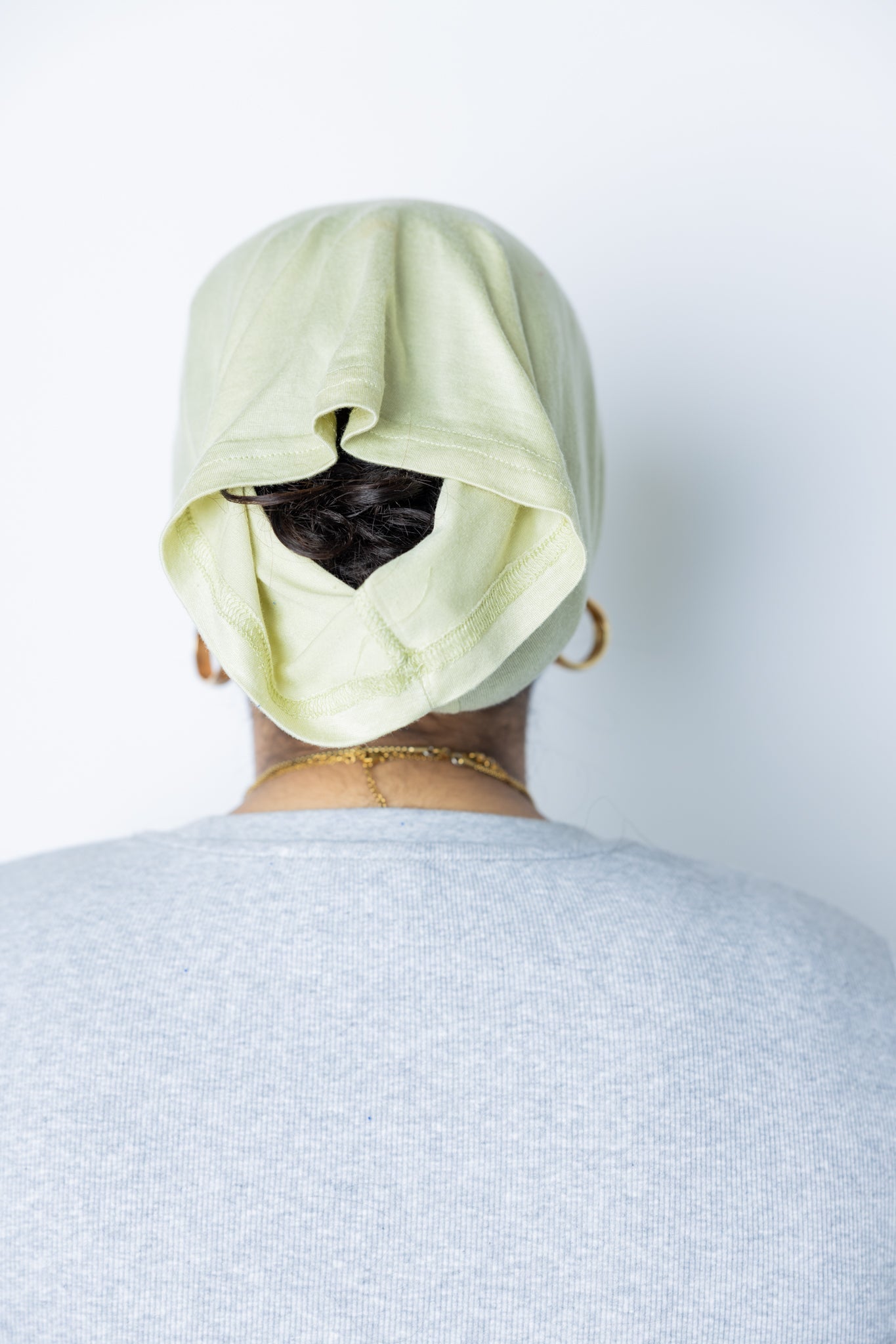 Jersey Under Scarf Tube Cap - Lime Cream