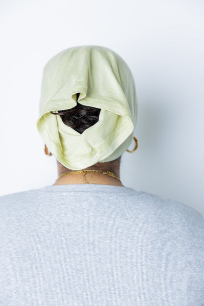 Jersey Under Scarf Tube Cap - Lime Cream