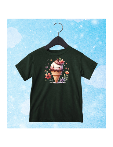 FLOWERED ICE CREAM T-SHIRT