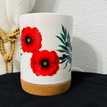 RED POPPY FLOWER TRADITIONAL PALESTINE FLOWER 14-OZ