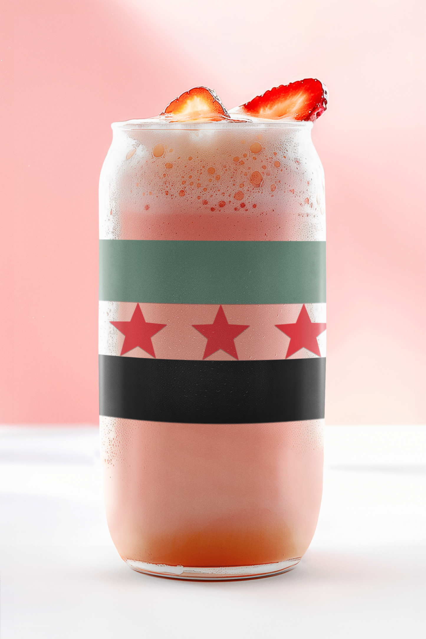 Syria Flag 20oz. Frosted Glass Tumbler