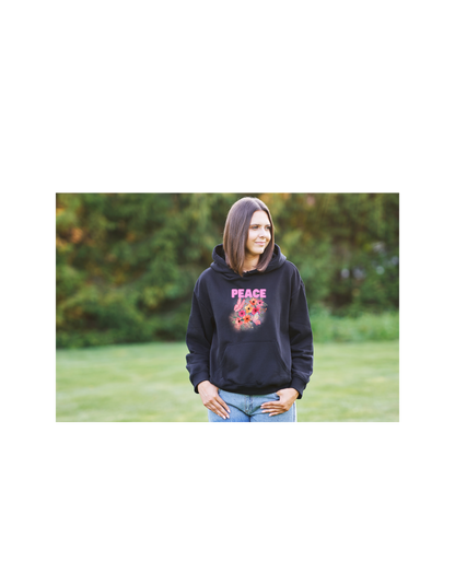 PEACE FLOWER DESIGN WOMEN HOODIE