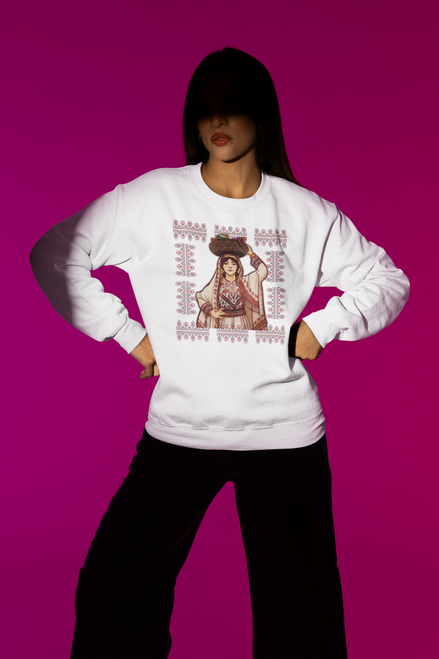 Women Hoodie Beige Palestinian Tatreez