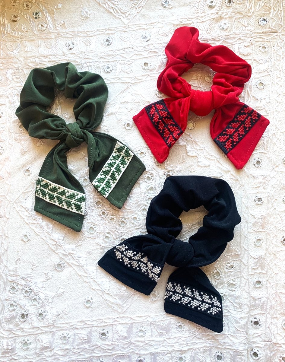 Lara Hair Scrunchie - Green