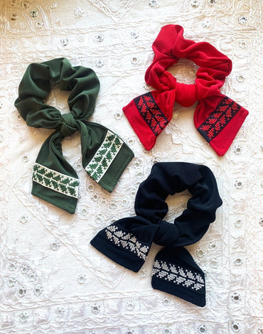 Lara Hair Scrunchie - Green